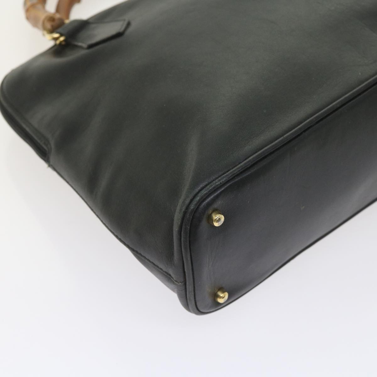 GUCCI Bamboo Shoulder Bag Leather Black 000 0289 200110 bs9692