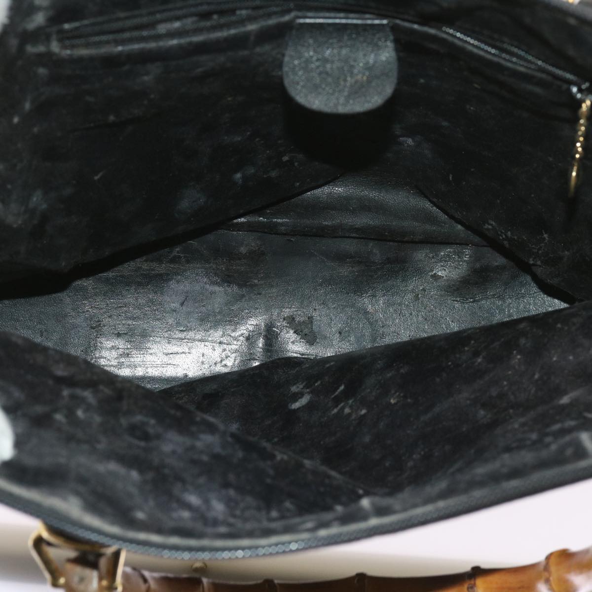GUCCI Bamboo Shoulder Bag Leather Black 000 0289 200110 bs9692