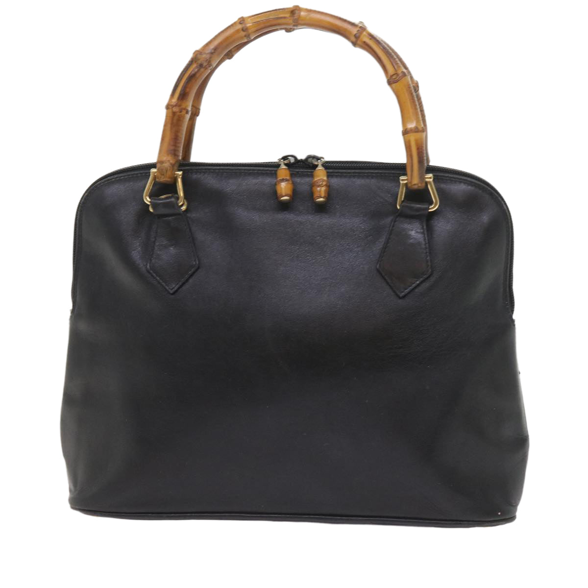 GUCCI Bamboo Shoulder Bag Leather Black 000 0289 200110 bs9692