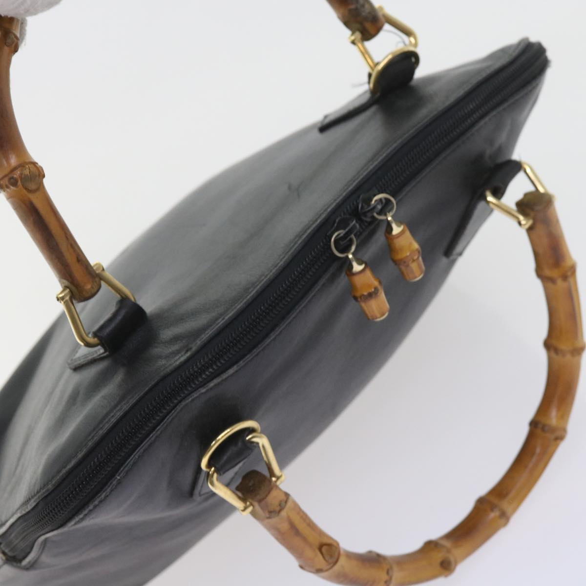 GUCCI Bamboo Shoulder Bag Leather Black 000 0289 200110 bs9692