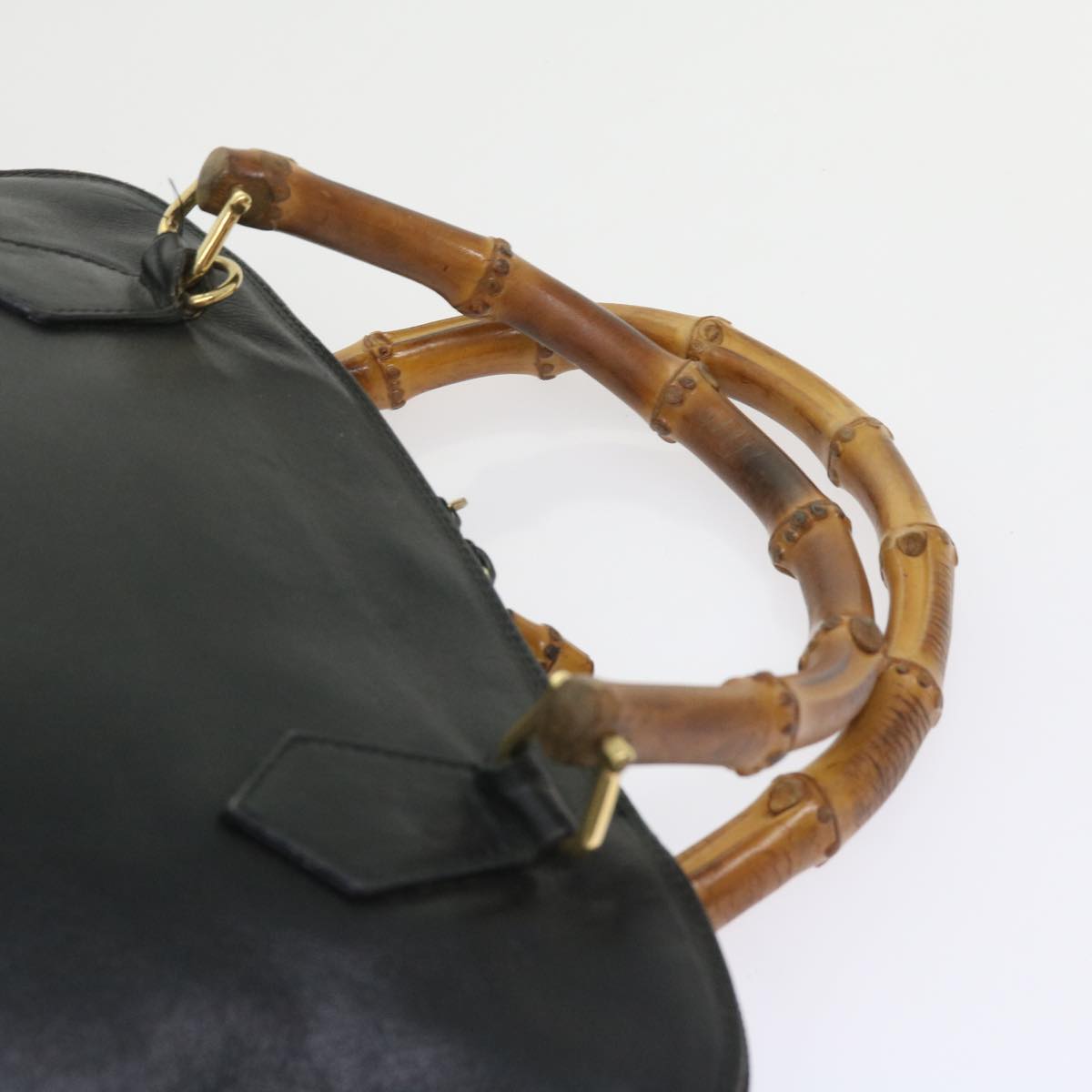 GUCCI Bamboo Shoulder Bag Leather Black 000 0289 200110 bs9692