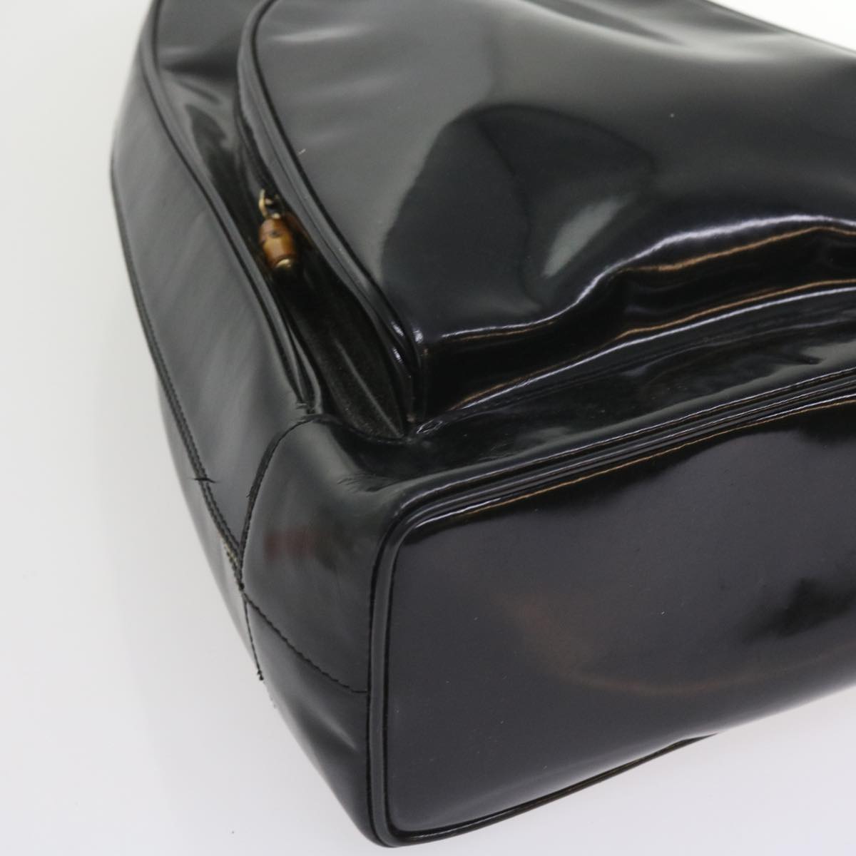 GUCCI Bamboo Body Bag Leather Black 003 3444 0027 bs9736