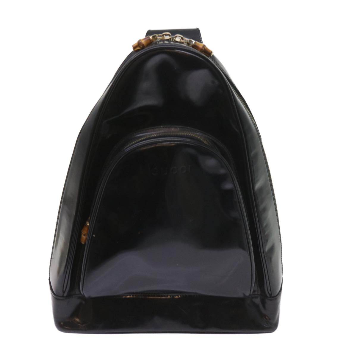 GUCCI Bamboo Body Bag Leather Black 003 3444 0027 bs9736