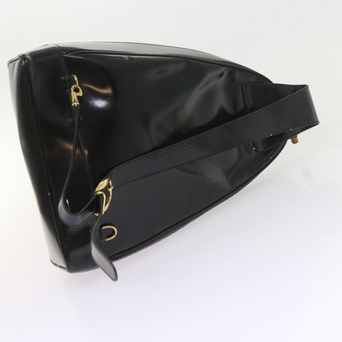 GUCCI Bamboo Body Bag Leather Black 003 3444 0027 bs9736