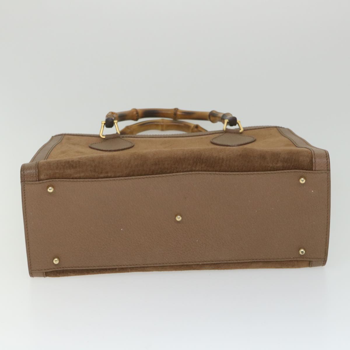 GUCCI Bamboo Hand Bag Suede Brown 082 2853 0260 0 bs9787