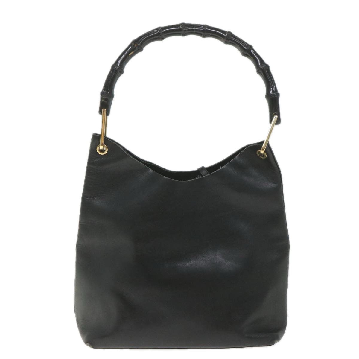 GUCCI Bamboo Shoulder Bag Leather Black 001 2058 1880 0 bs9981