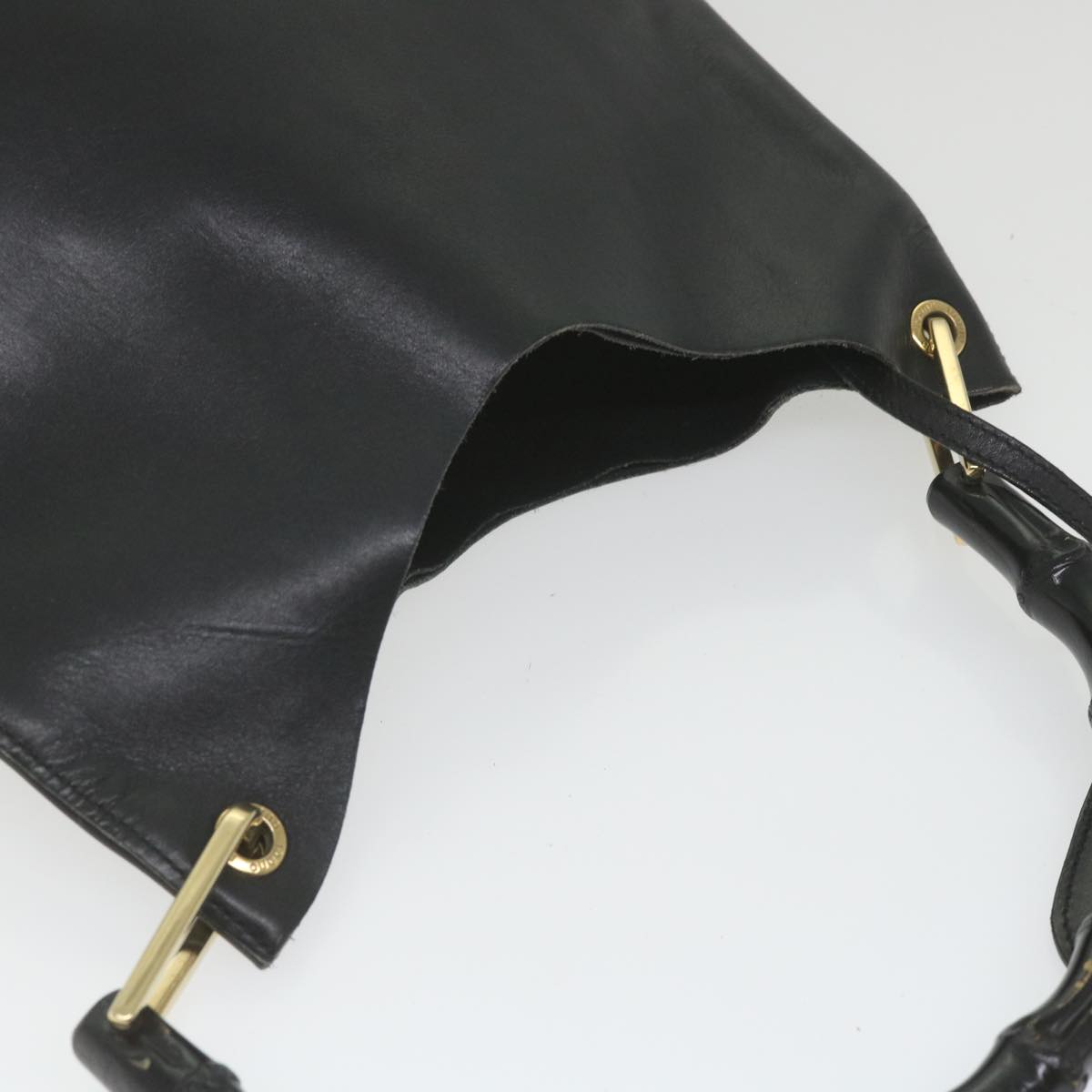 GUCCI Bamboo Shoulder Bag Leather Black 001 2058 1880 0 bs9981