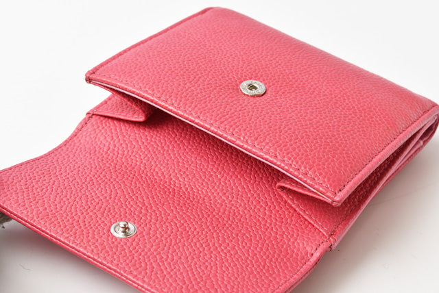 Chanel Caviar Skin Bifold Wallet Rose/Purple