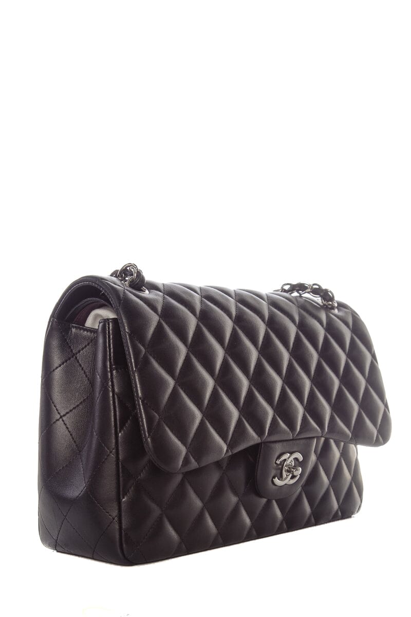 Chanel Black Jumbo Lambskin Double SHW Handbag