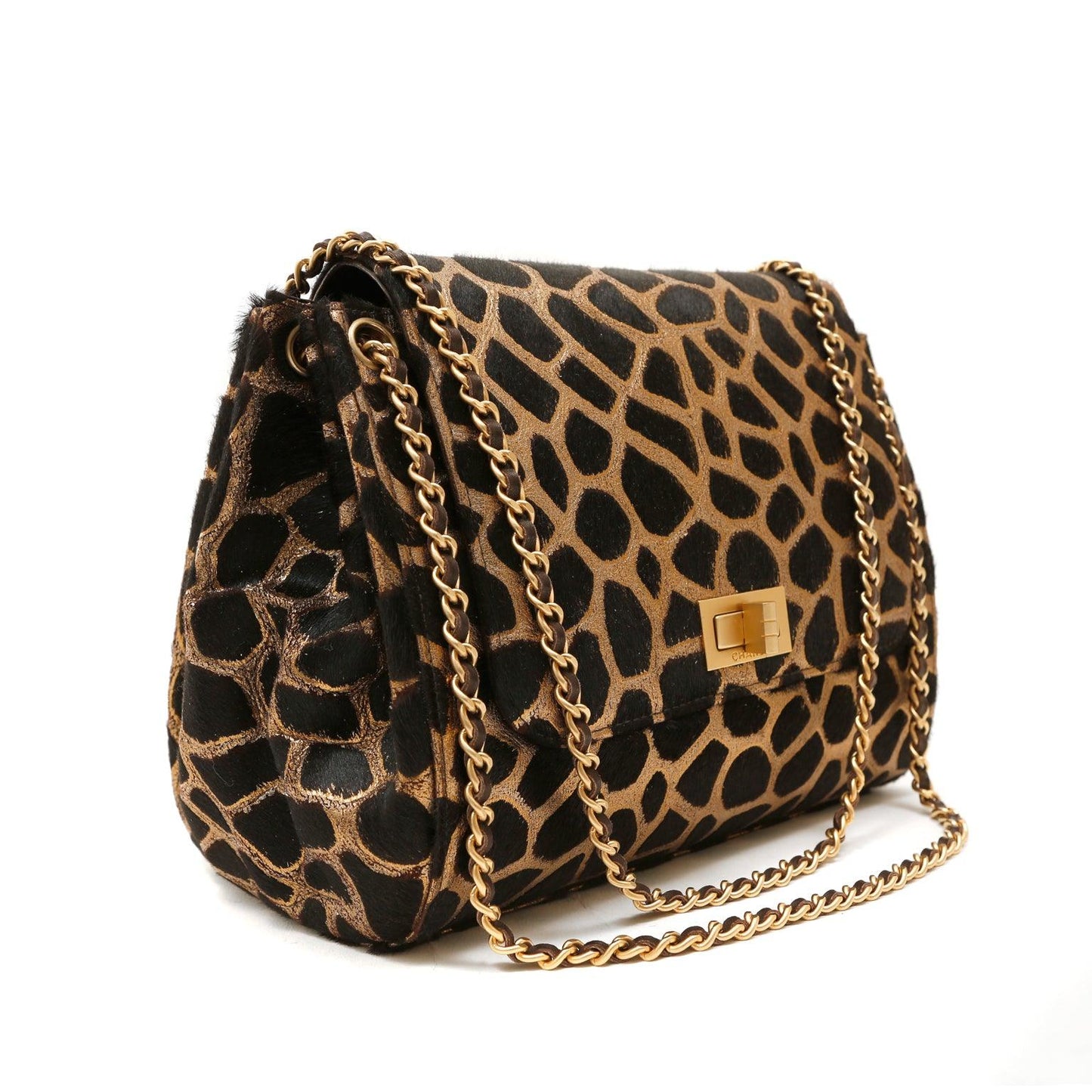 Chanel Black and Gold Giraffe Pattern Limited Edition