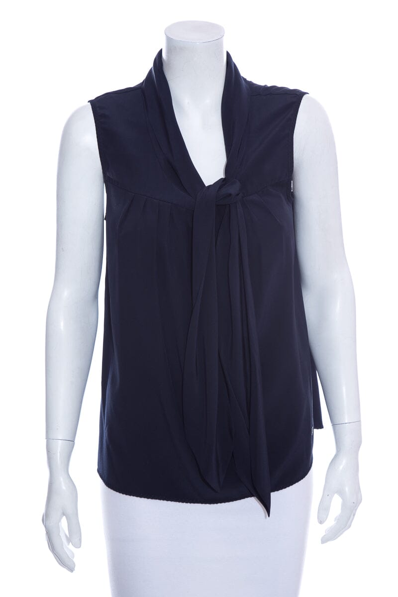 Chanel Midnight Silk Blouse SZ 40