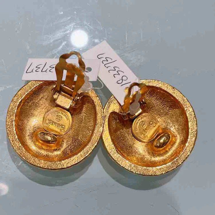 Chanel Metal Clip On Earrings