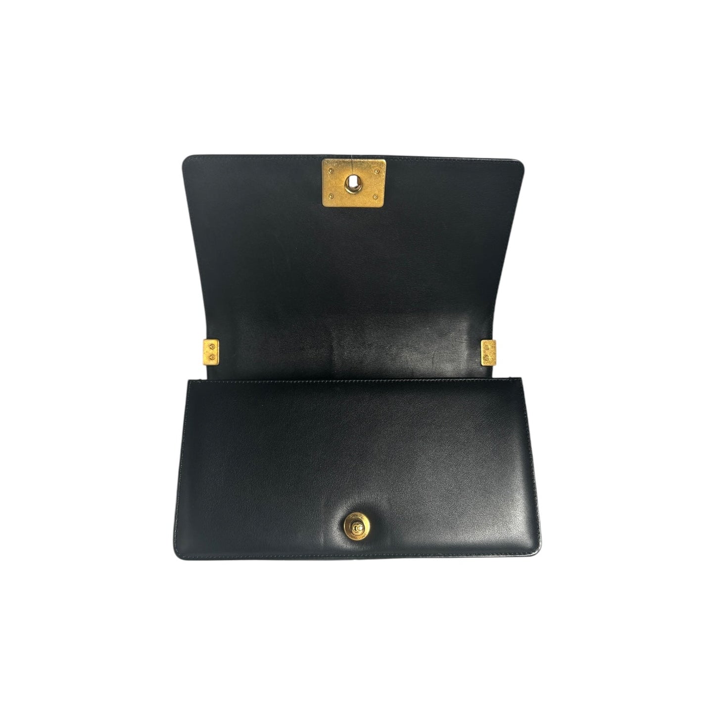 Chanel Black Quilted Lambskin Medium Boy Bag