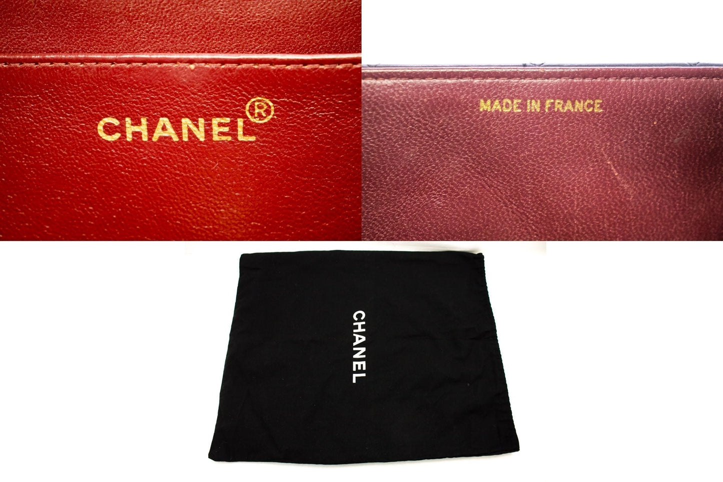 CHANEL Jumbo 13" 2.55 Flap Chain Shoulder Bag Black Lambskin Large g83