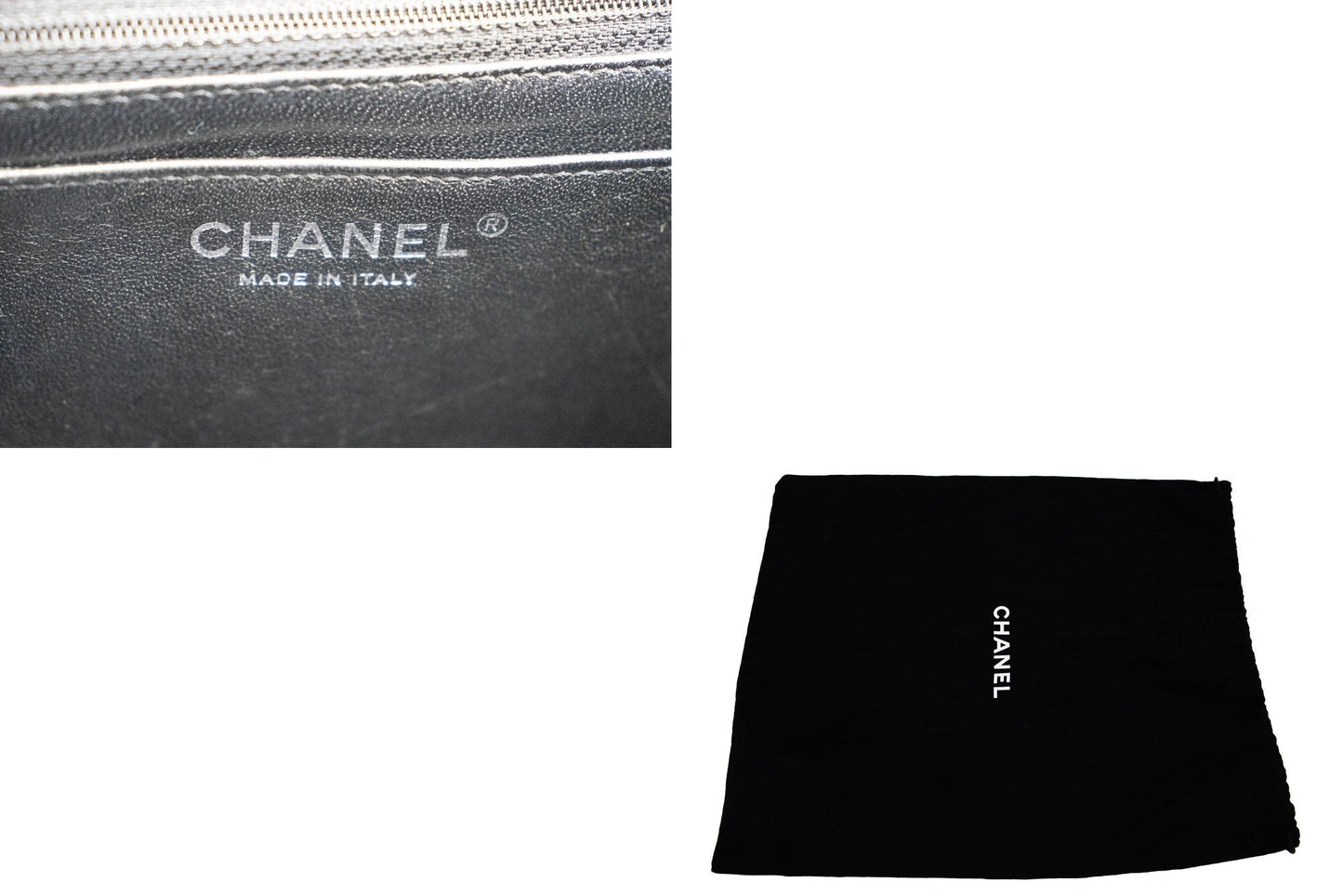 CHANEL Caviar Grained Calfskin Flap Chain Shoulder Bag Black 13" i90