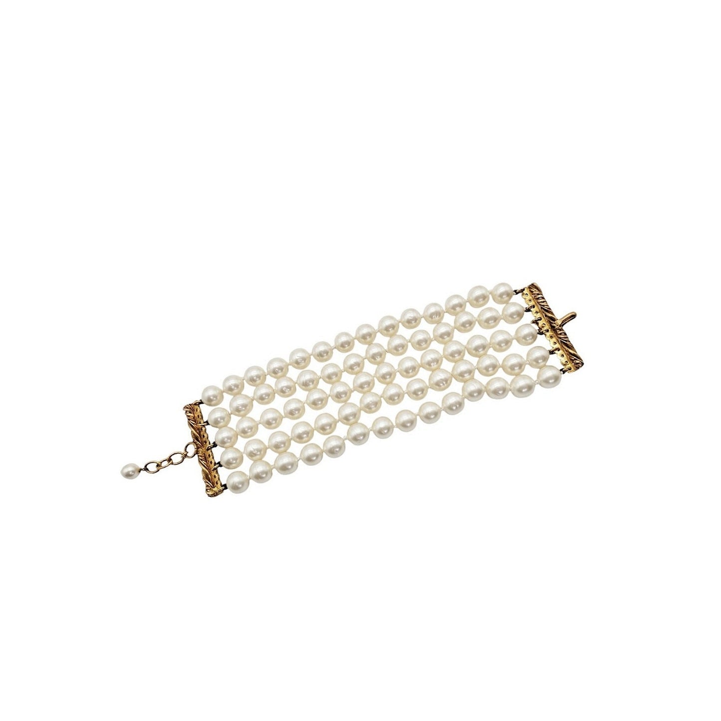 Chanel Pearly Beads Multi Strand Faux Pearl Bracelet