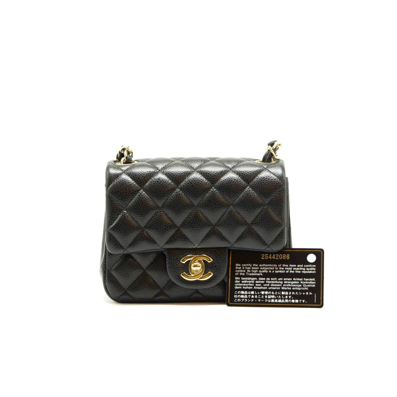 Chanel Quilted Caviar Leather Mini Square Flap Bag