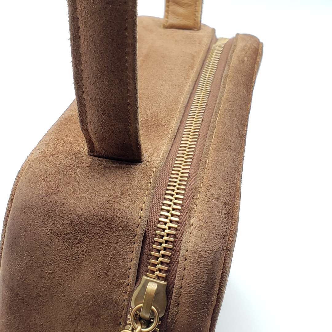 Chanel CC Suede Brown Rare Vintage Hand Bag