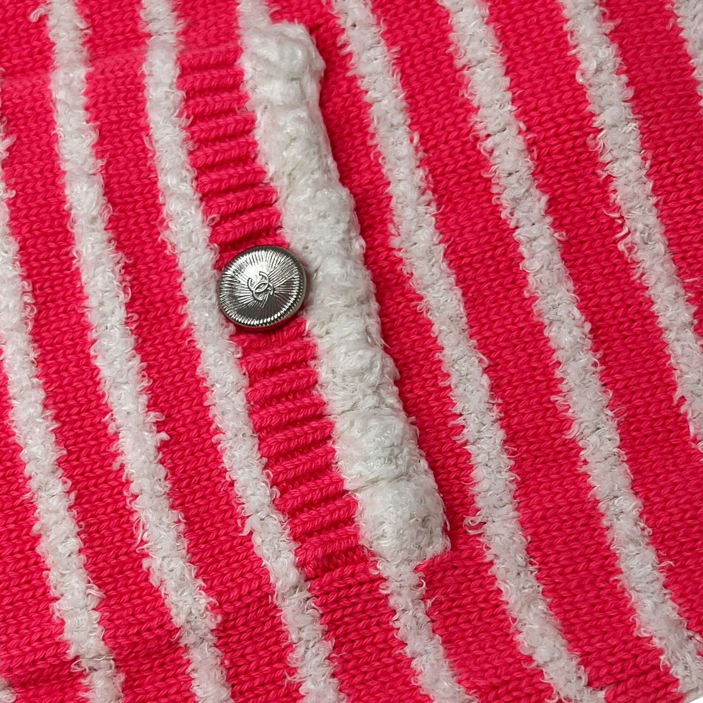 Chanel pink stripe knit dress