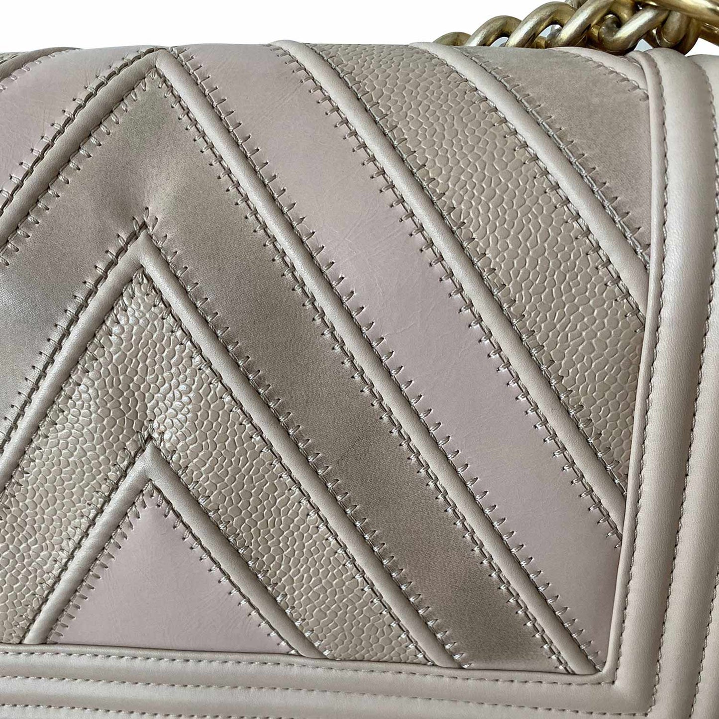 Chanel Medium Chevron Leather Boy Bag