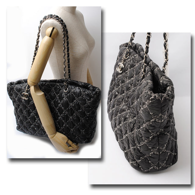 Chanel Quilted Chain Shoulder Bag Paris-Biarritz Black/Silver