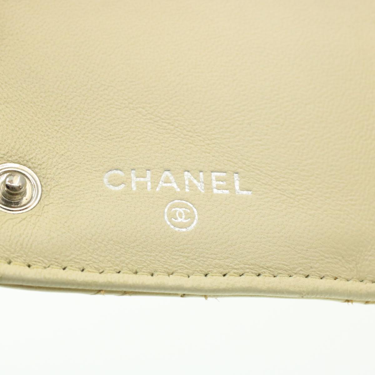 CHANEL Matelasse Zippy Long Wallet Beige CC cr619