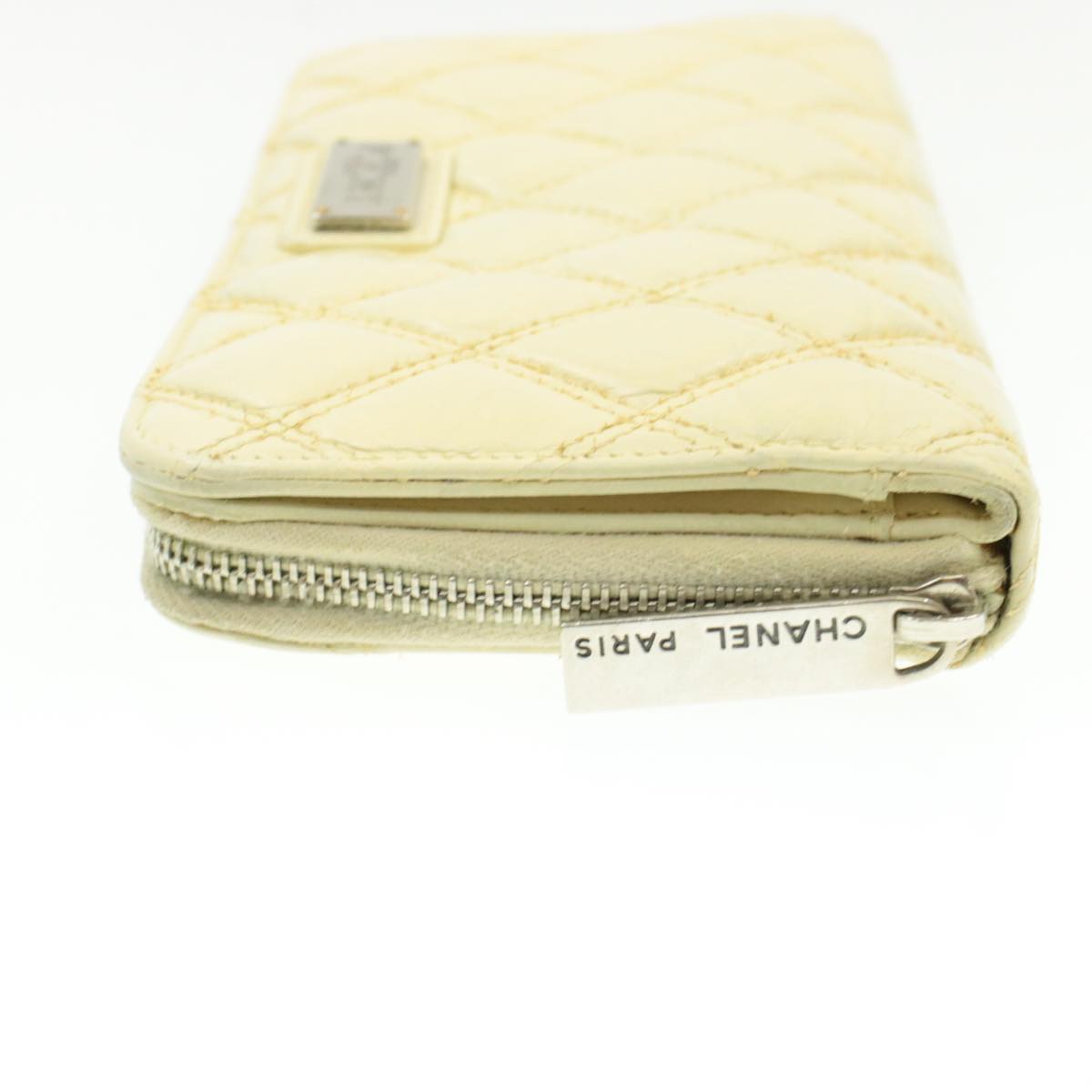 CHANEL Matelasse Zippy Long Wallet Beige CC cr619