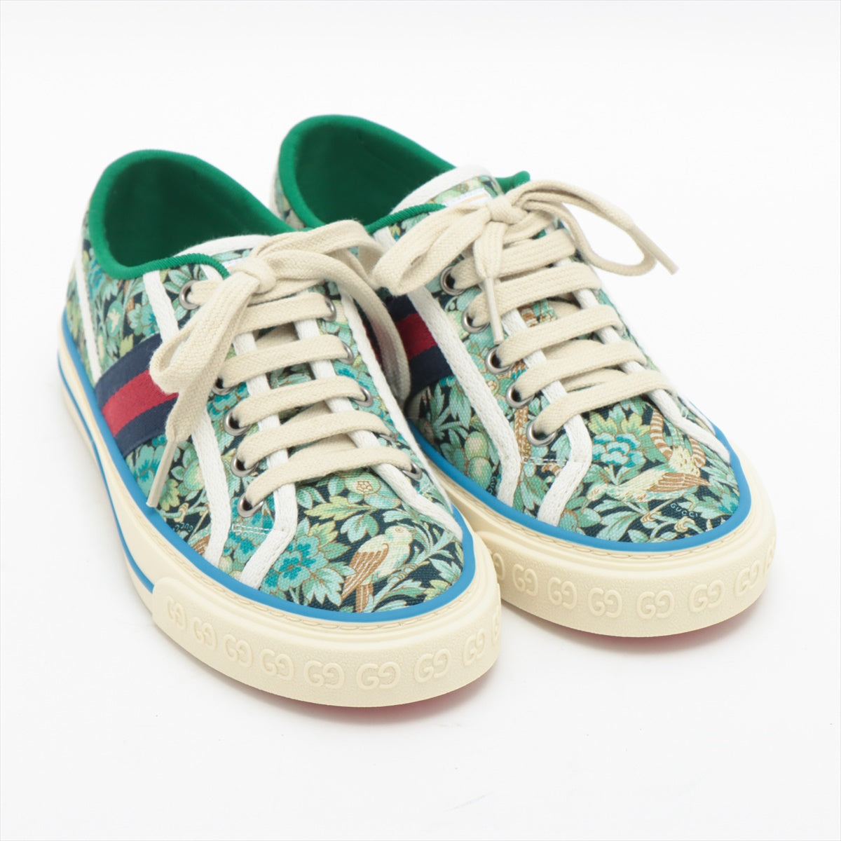 Gucci Canvas Trainers 34 Women's Green Tennis 1977 -
