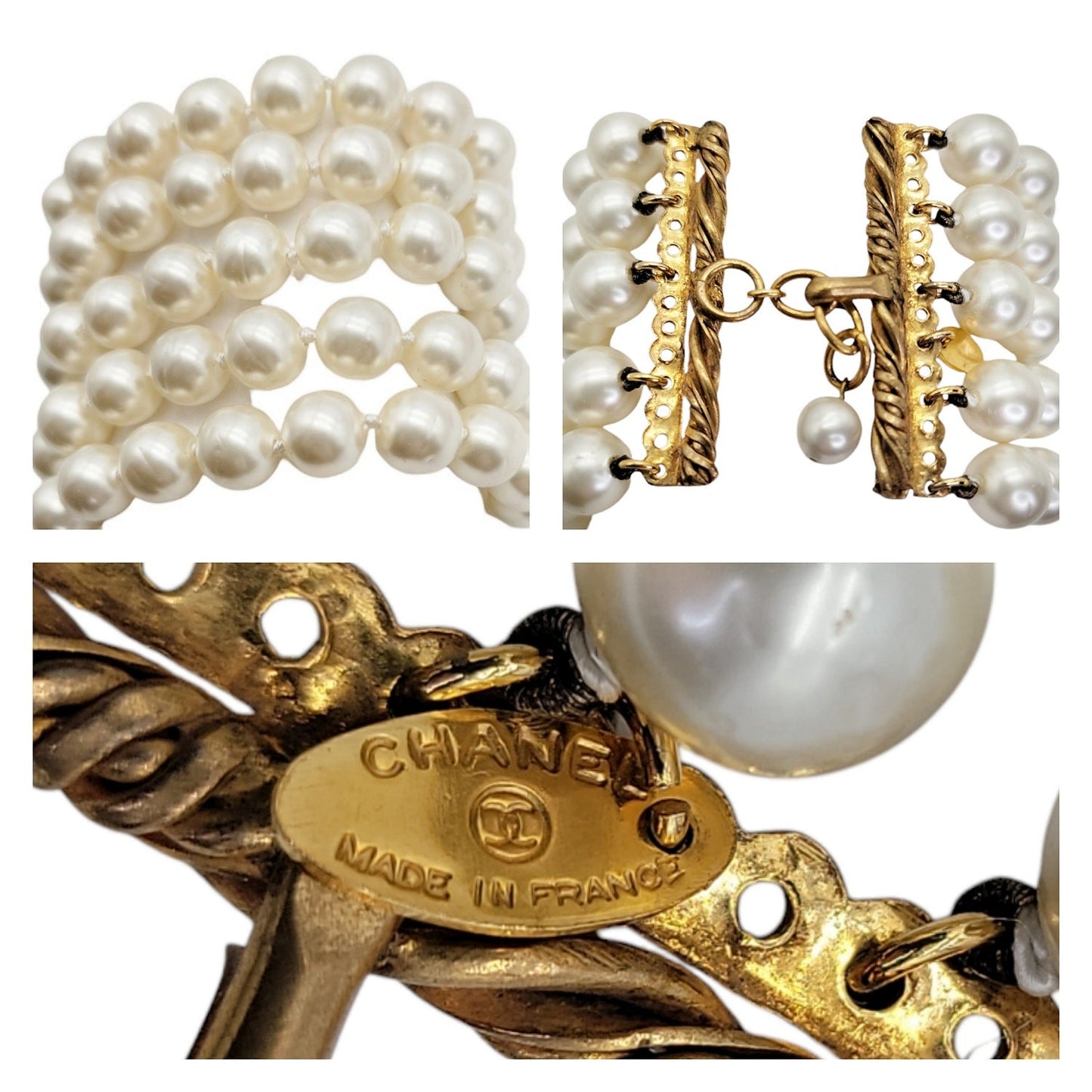 Chanel Pearly Beads Multi Strand Faux Pearl Bracelet