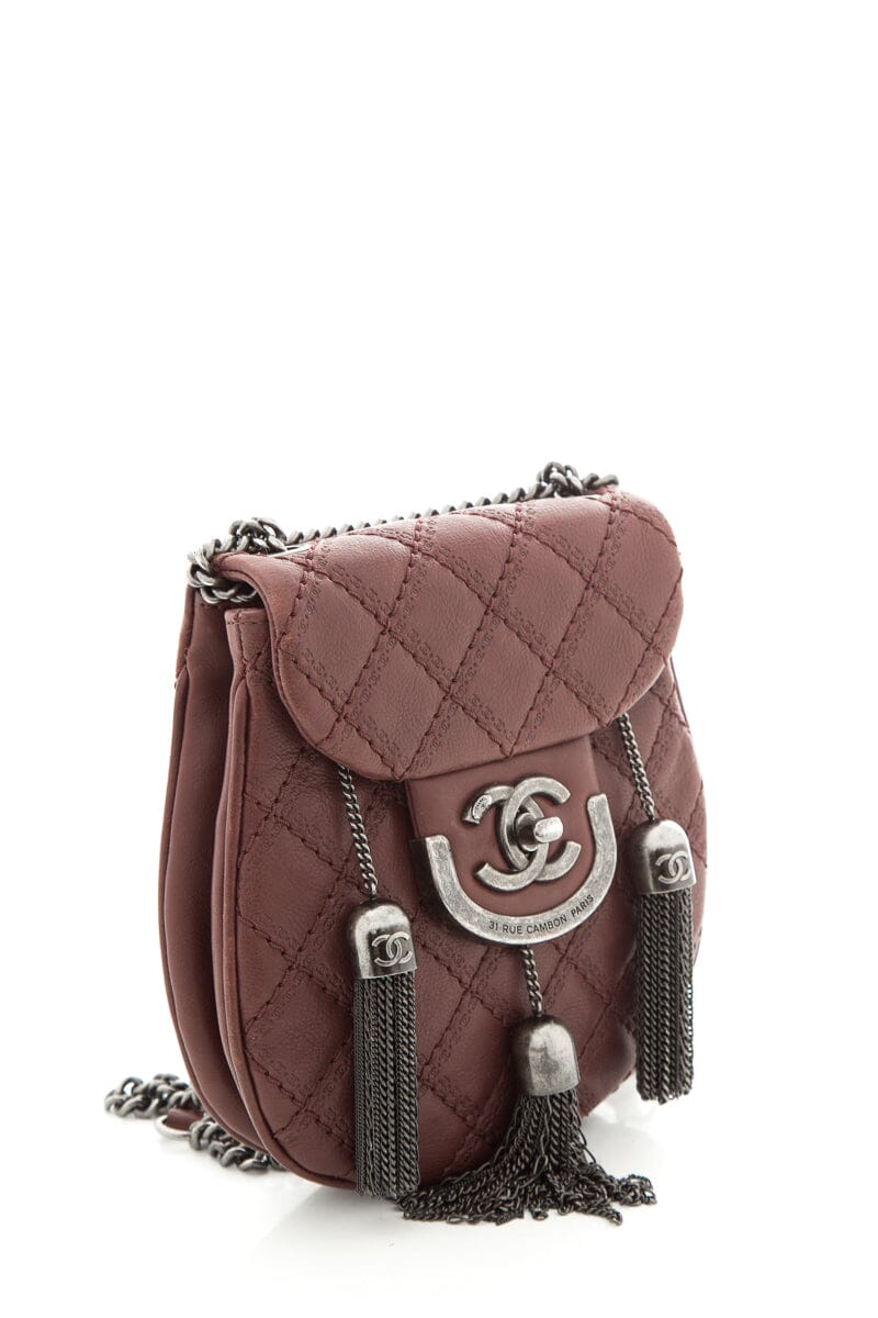 Chanel 2013 Paris-Edinburgh "Coco Sporran" Burgundy Quilted Lambskin Mini