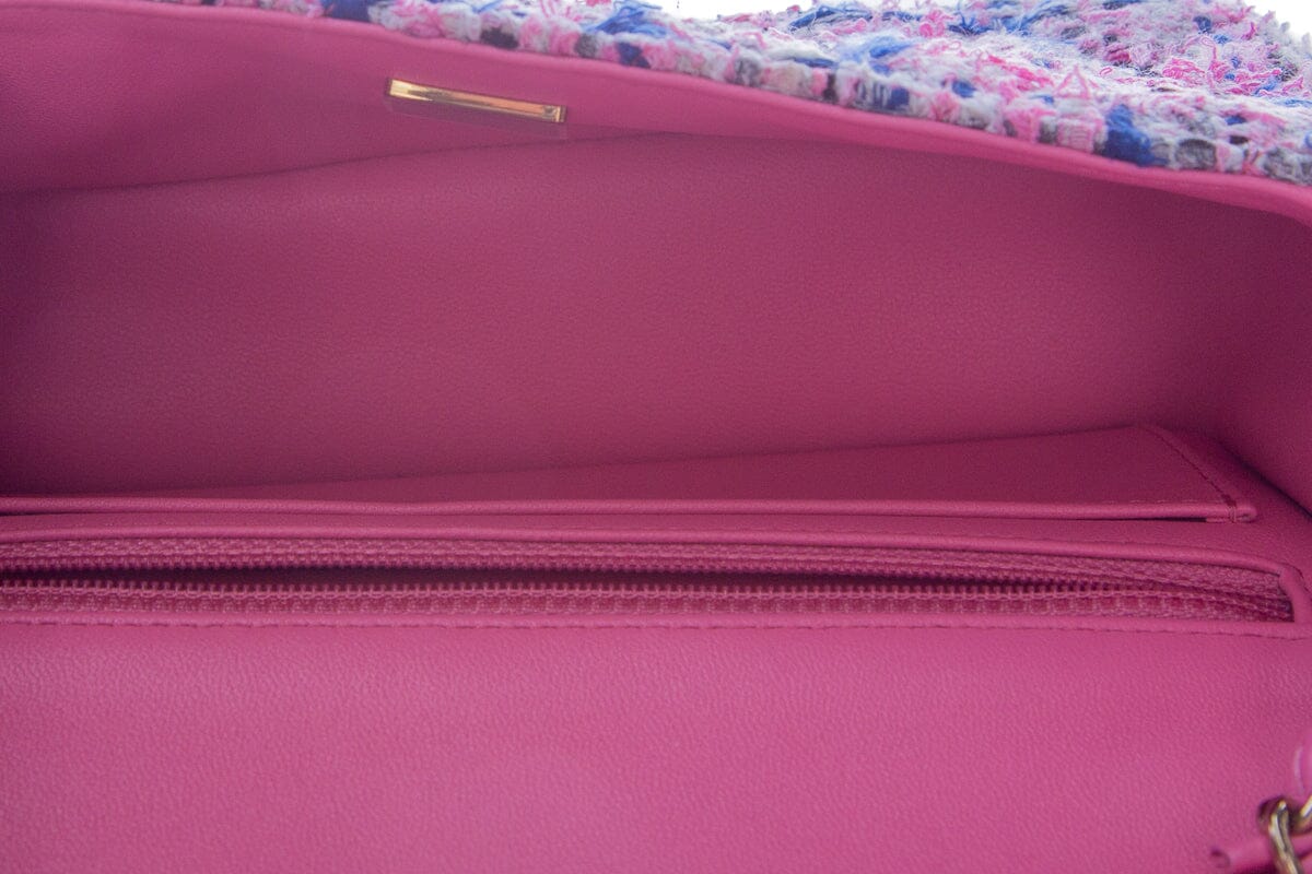 Chanel Pink Tweed Mini Flap Handbag
