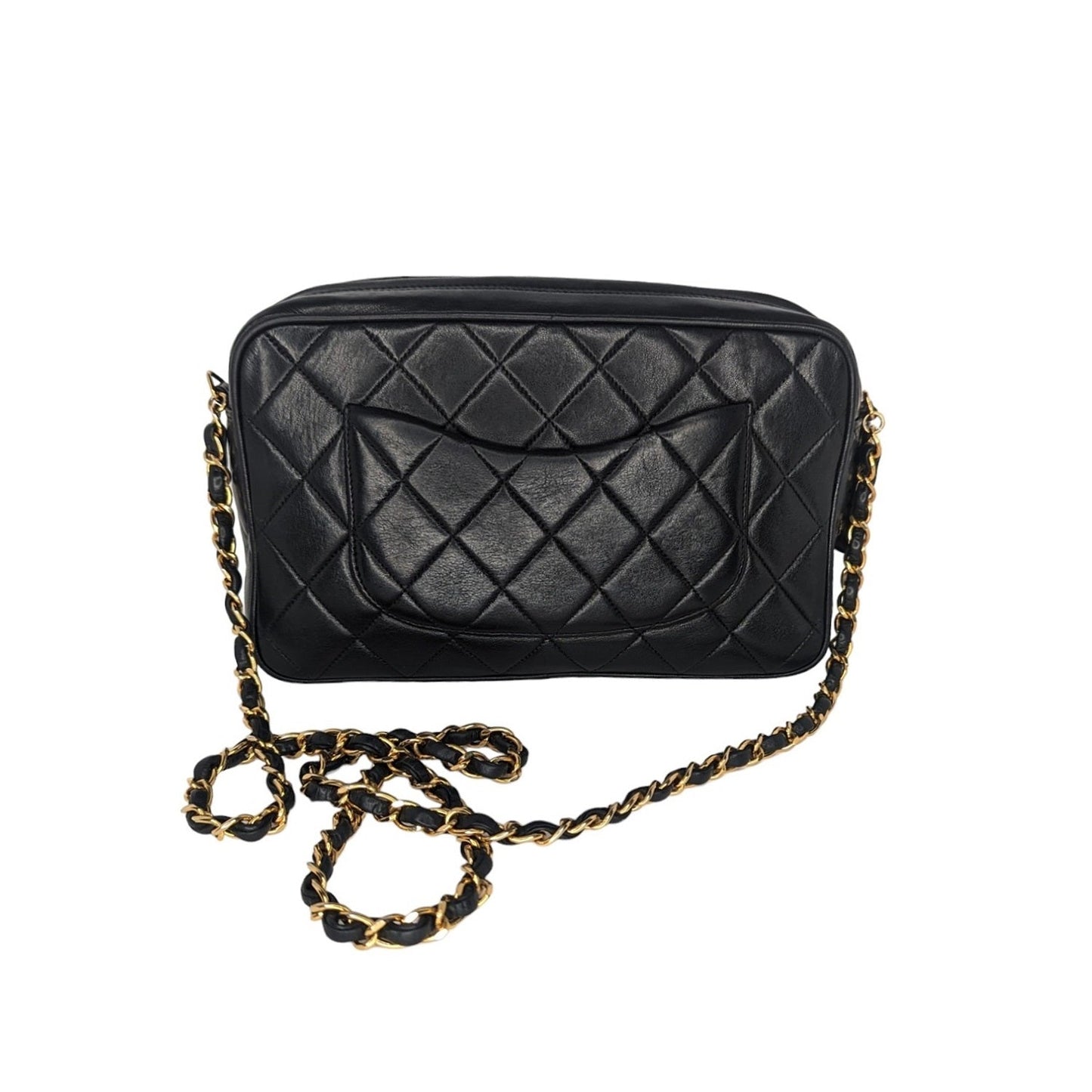 Chanel Vintage Lambskin Quilted Front Pocket Camera Bag