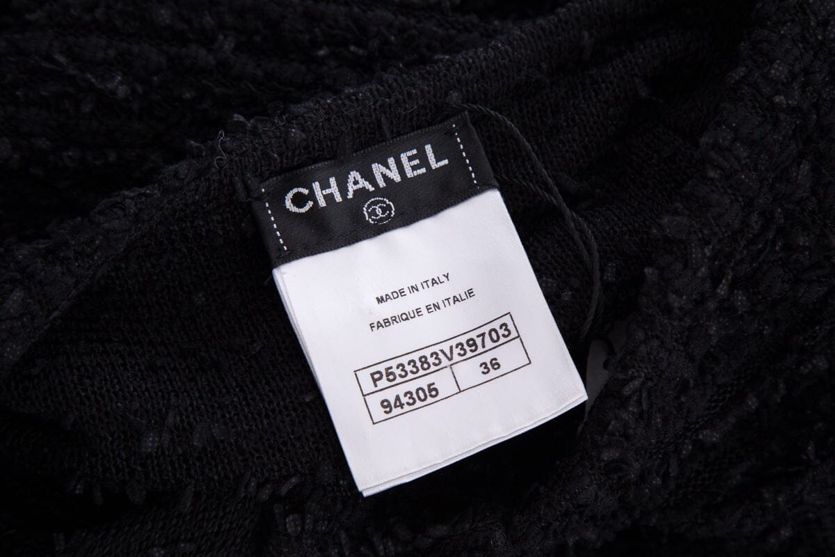 Chanel Black Tweed Sweater SZ 36
