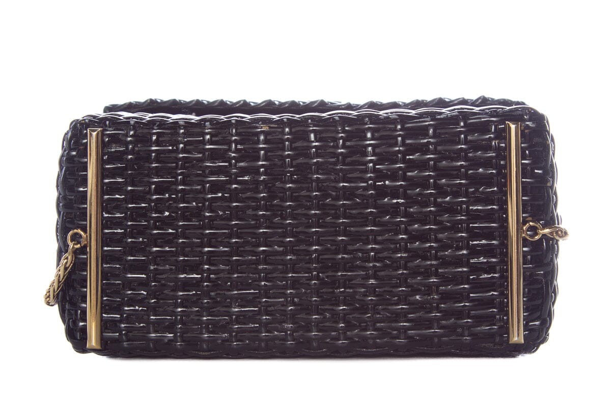 Chanel Black Wicker Basket Bag Cross-Body