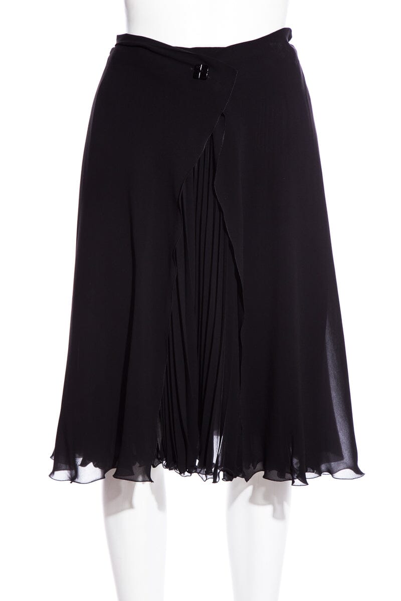 Chanel Black Pleated Skirt SZ 36