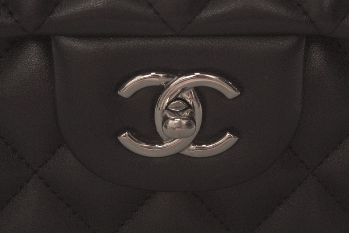 Chanel Black Jumbo Lambskin Double SHW Handbag