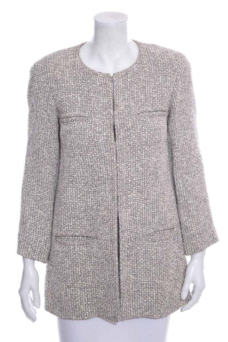 Chanel Beige Tweed Jacket SZ 38