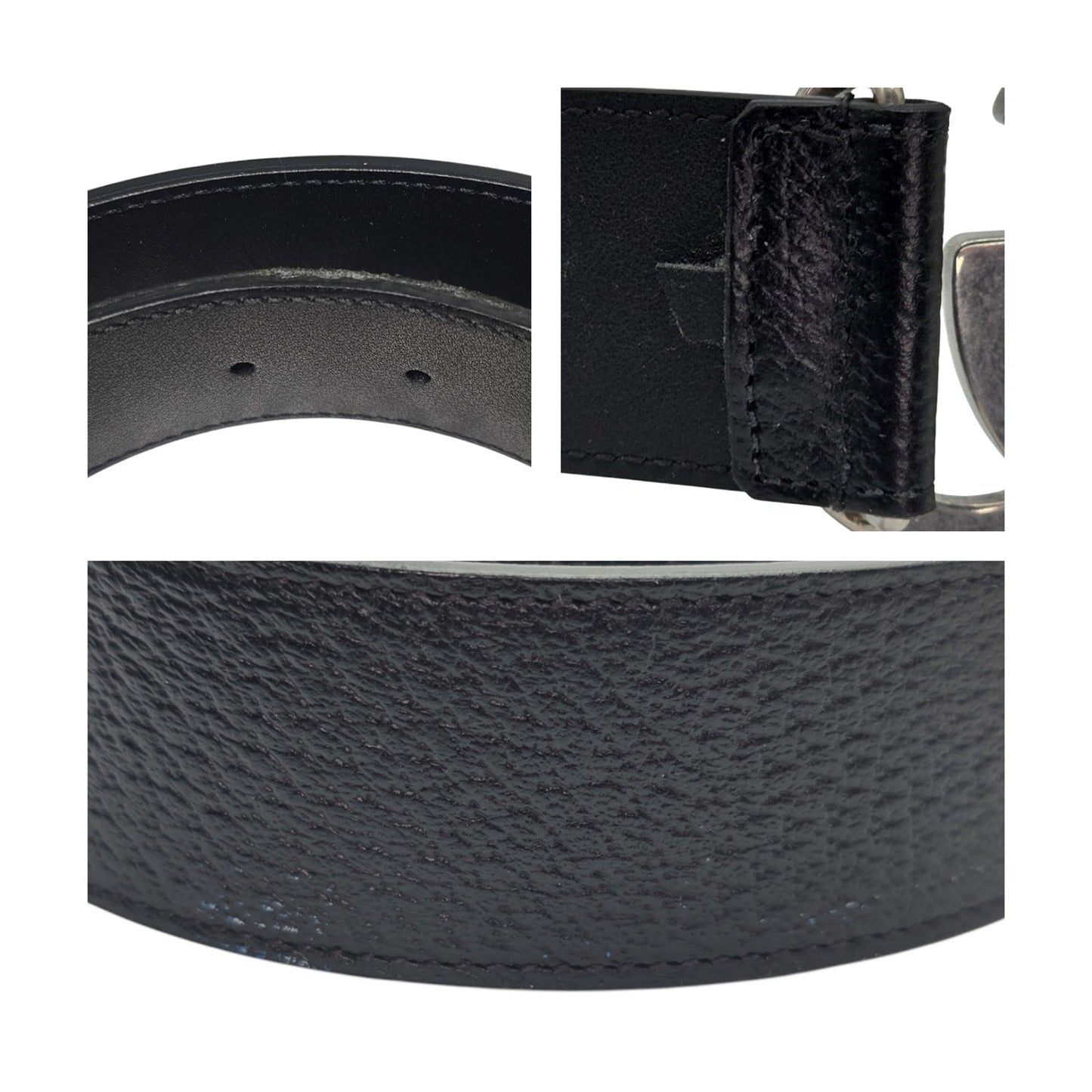 Gucci 40mm GG Textured Dollar Calfskin Belt Sz 95/38