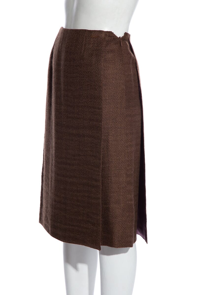 Chanel Vintage Brown Woven Skirt SZ 36