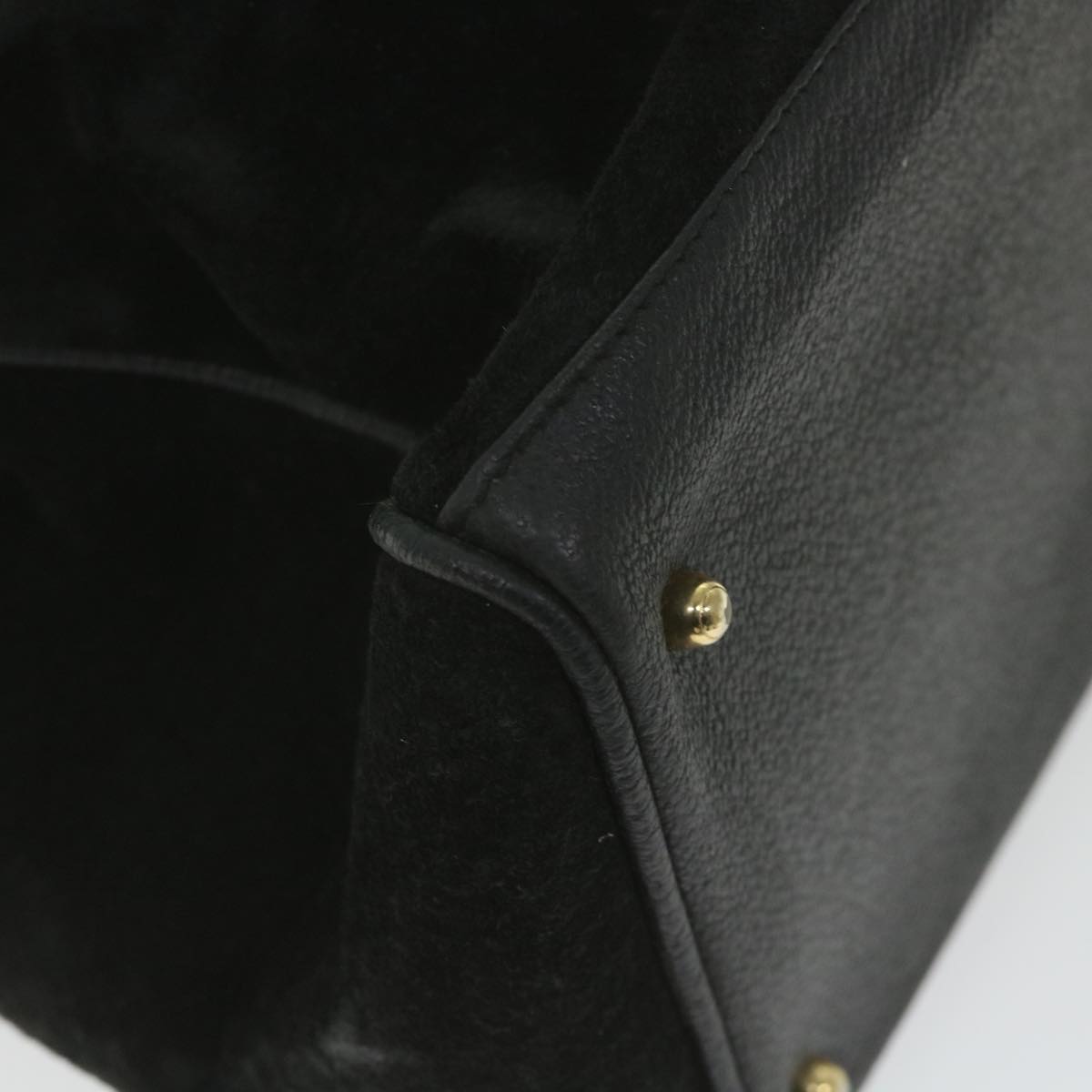 GUCCI Bamboo Hand Bag Suede Black 002 423 0022 ep1933