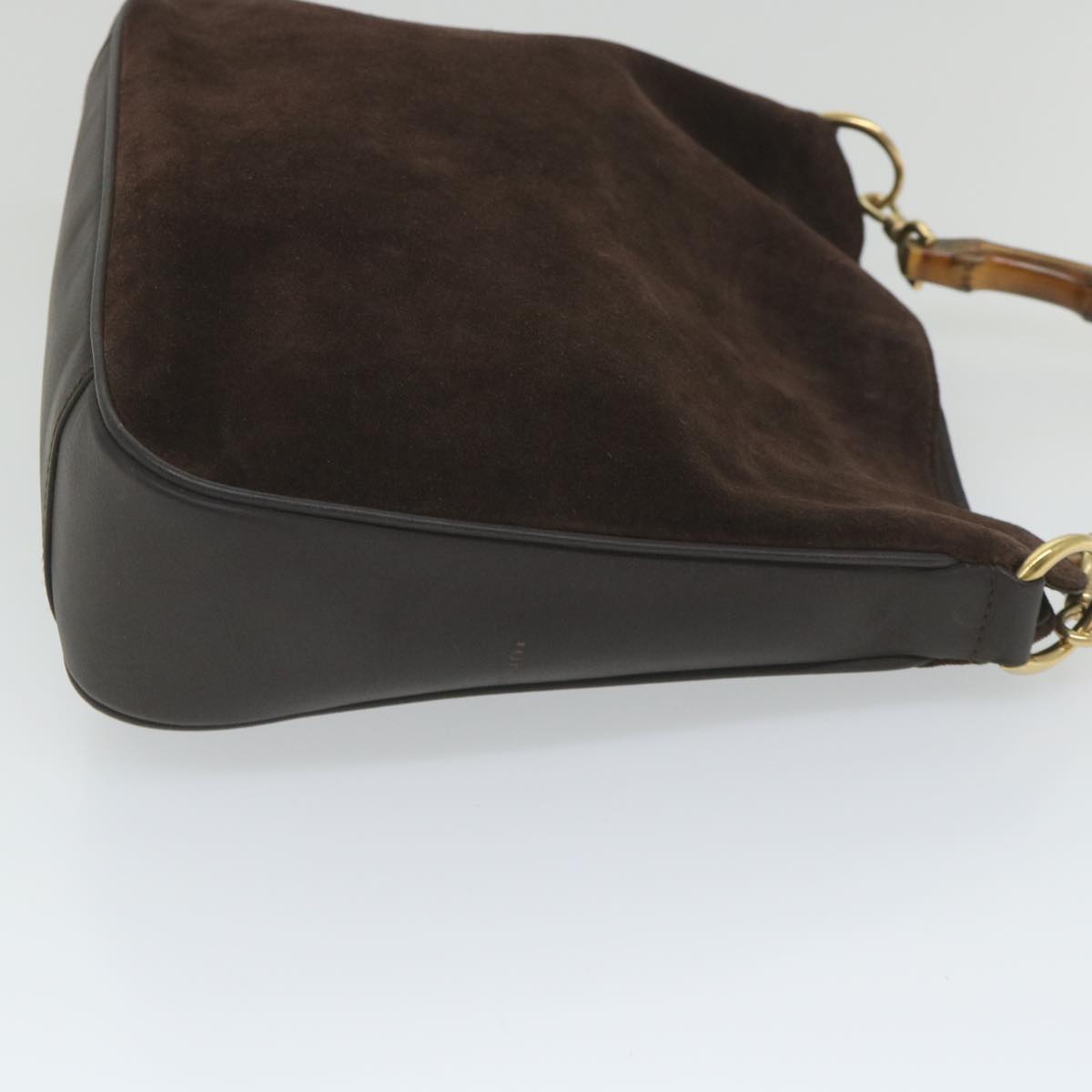 GUCCI Bamboo Shoulder Bag Suede 2way Brown 001 3754 1638 ep2097
