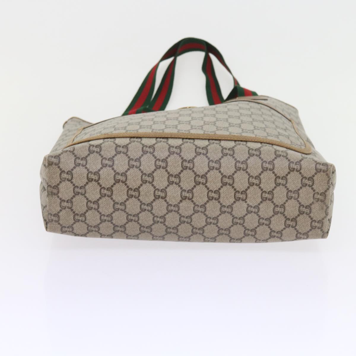 GUCCI GG Plus Supreme Web Sherry Line Tote Bag Beige Red Green ep2191