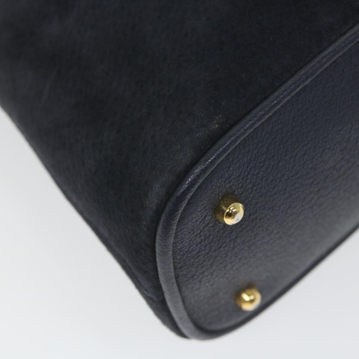 GUCCI Bamboo Hand Bag Suede 2way Navy 000 2058 0290 0 ep2263