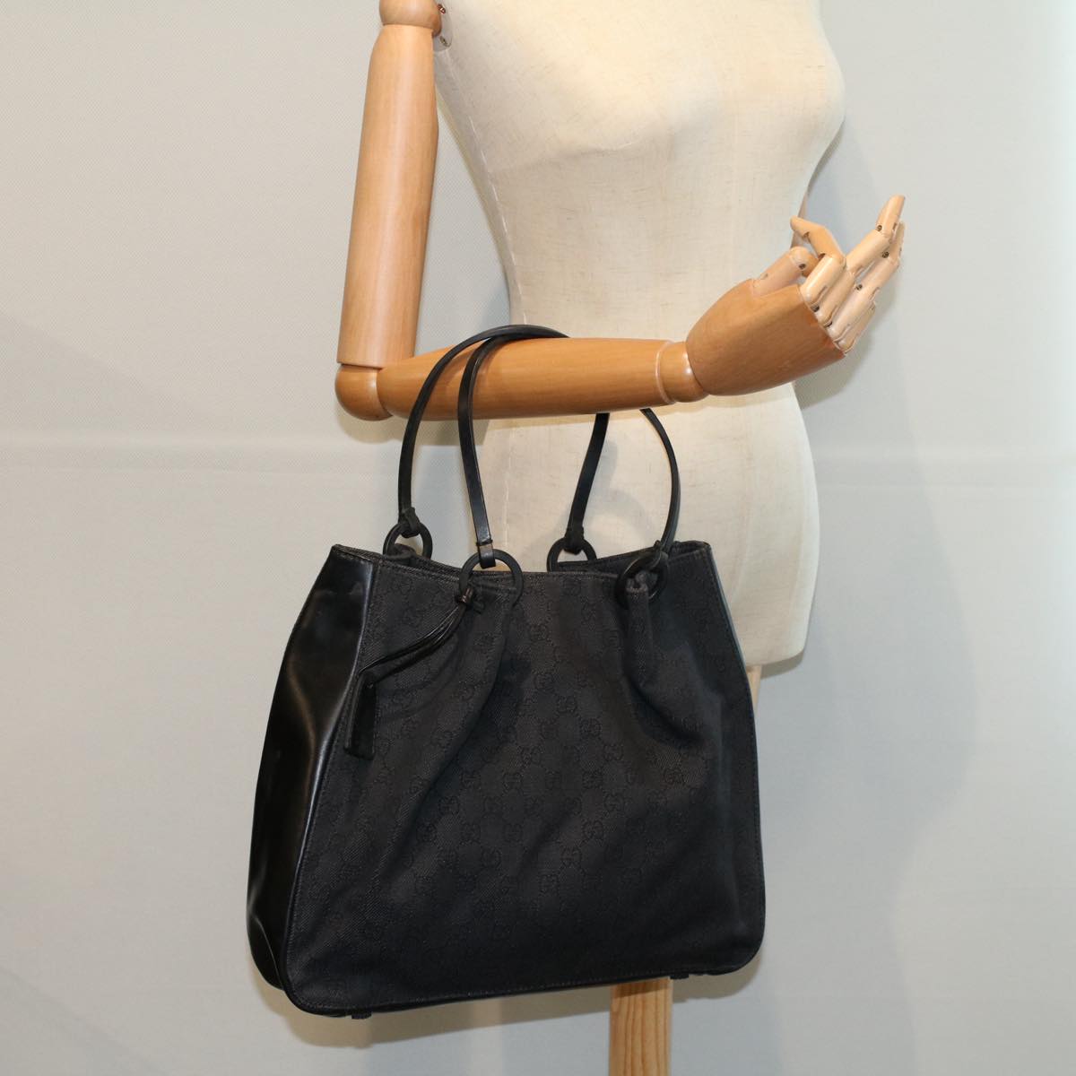 GUCCI GG Canvas Tote Bag Black 101920 ep2273