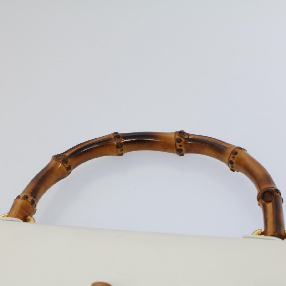 GUCCI Bamboo Hand Bag Leather White 26 000 0029 ep2281
