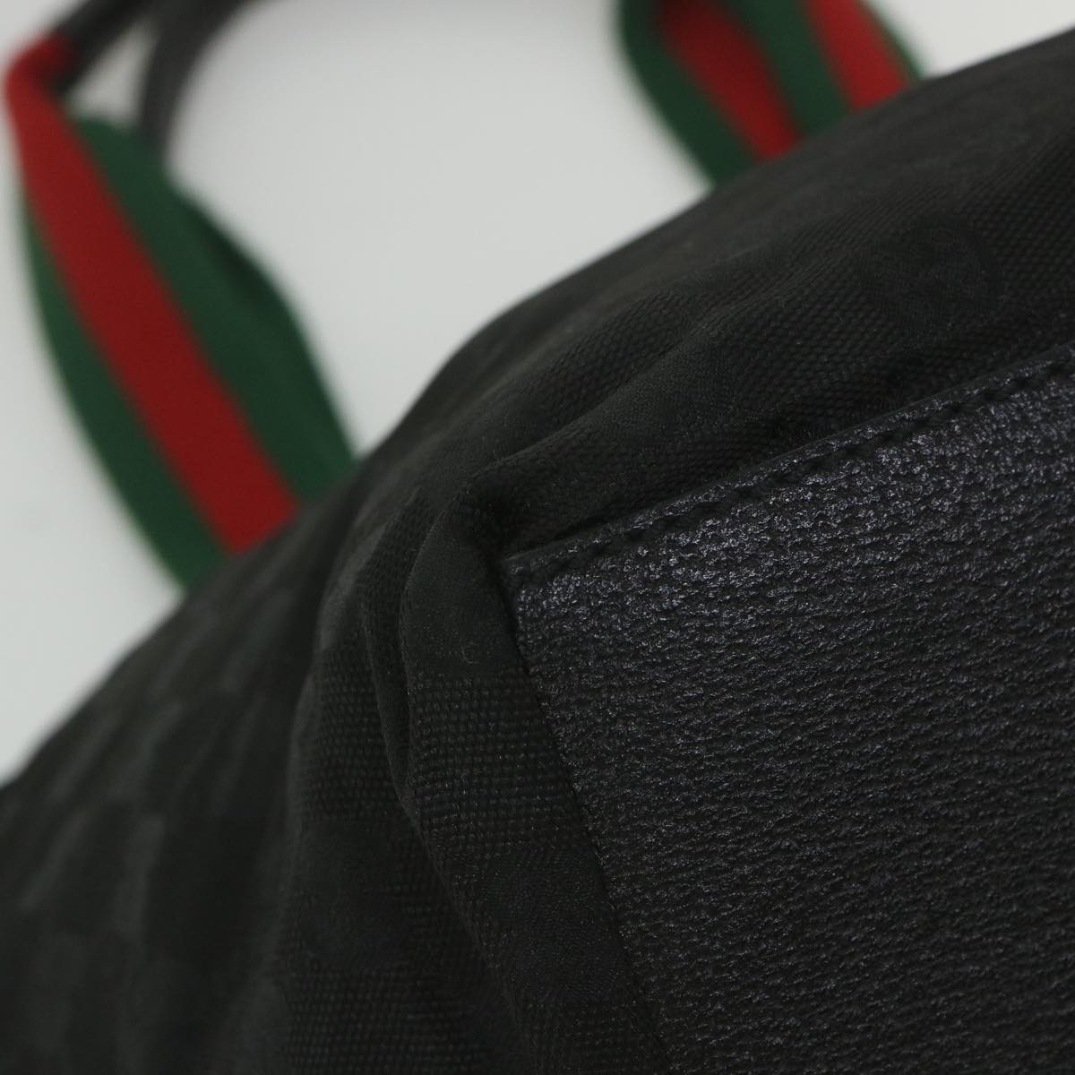 GUCCI GG Canvas Web Sherry Line Tote Bag Black Red Green 131230 ep2297
