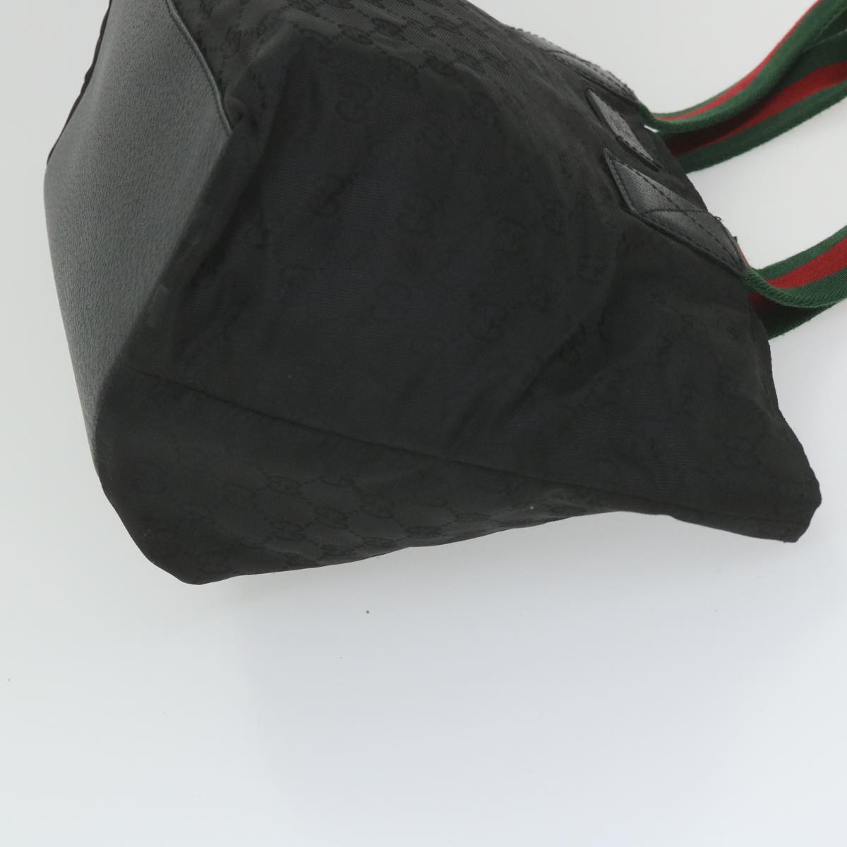 GUCCI GG Canvas Web Sherry Line Tote Bag Black Red Green 131230 ep2297