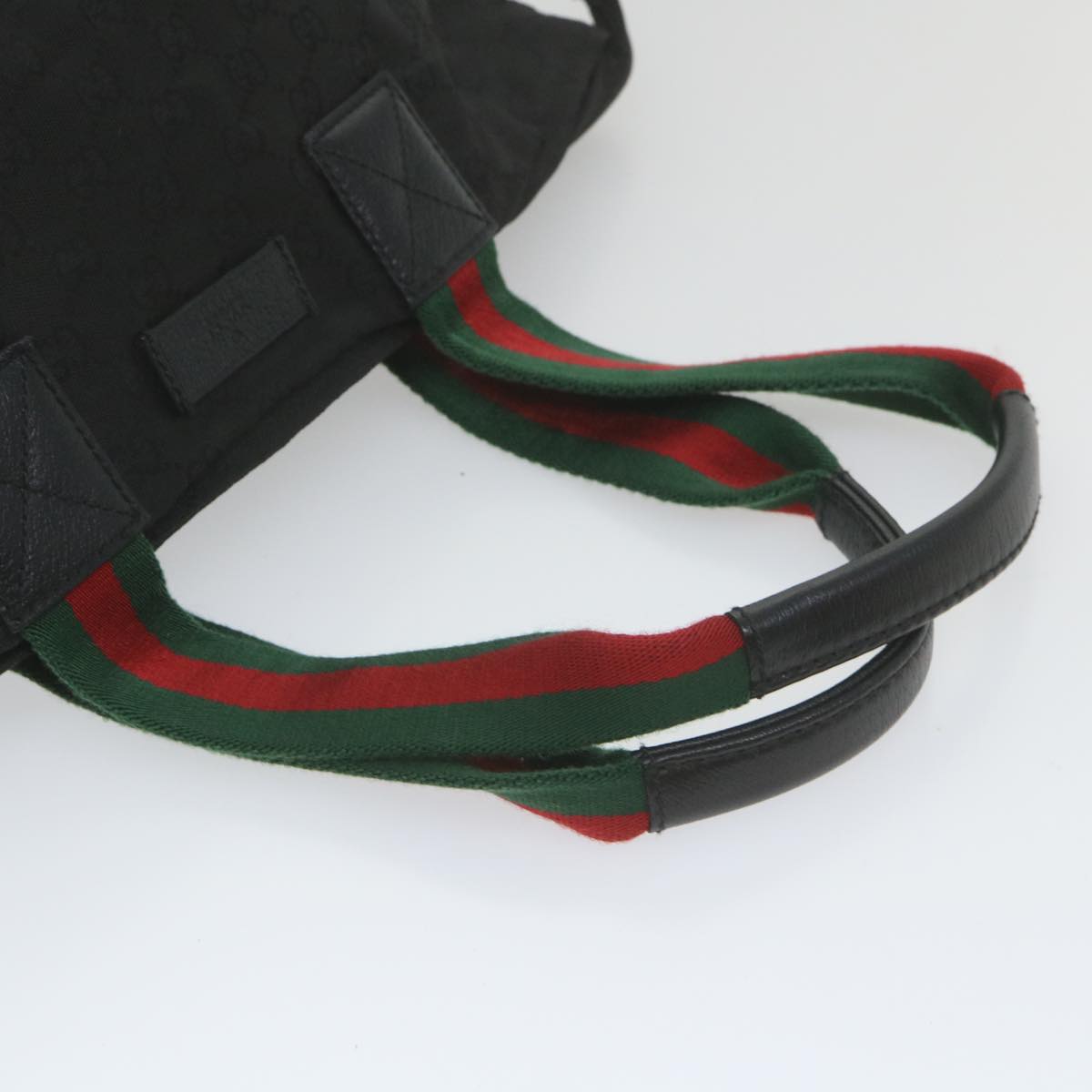 GUCCI GG Canvas Web Sherry Line Tote Bag Black Red Green 131230 ep2297