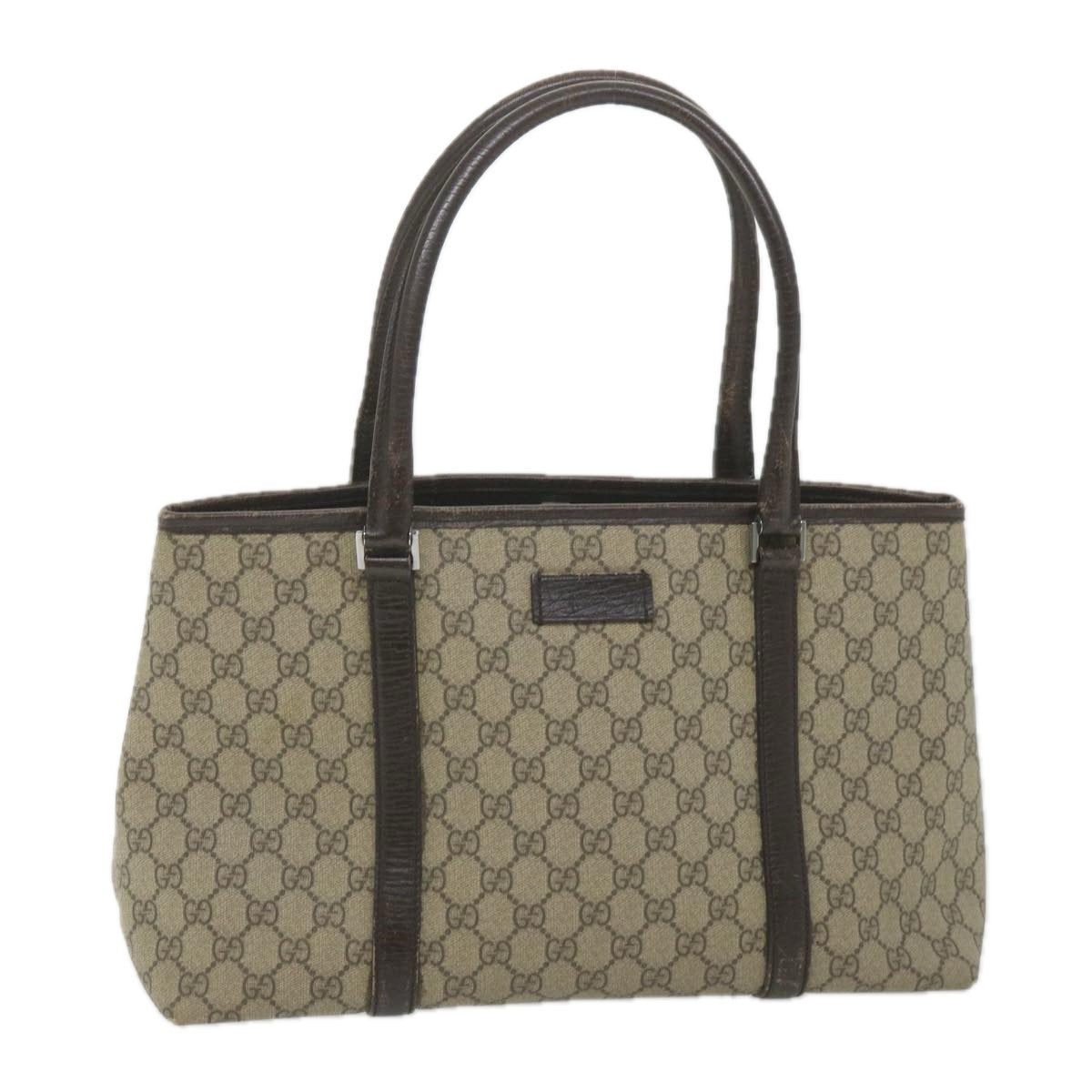 GUCCI GG Supreme Tote Bag PVC Leather Beige 114595 ep2322