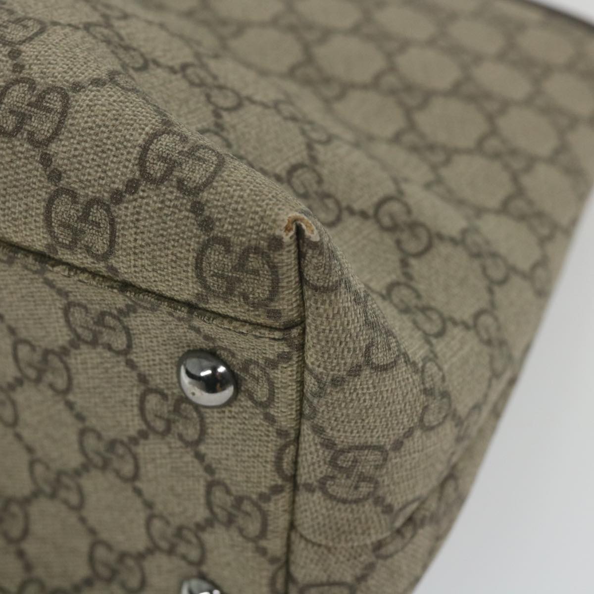 GUCCI GG Supreme Tote Bag PVC Leather Beige 114595 ep2322